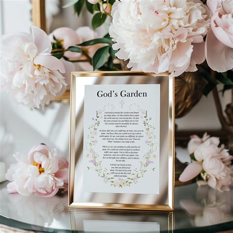 God's Garden Funeral Table Poem | Memorial Printable | Tribute Keepsake ...