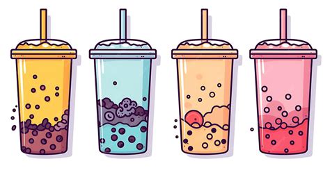 Premium AI Image | Drawings of bubble tea done by hand