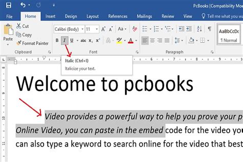 Microsoft Word Tutorial - Bold, Italic and Underline
