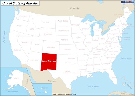 Map of New Mexico State, USA - Mapsius.com