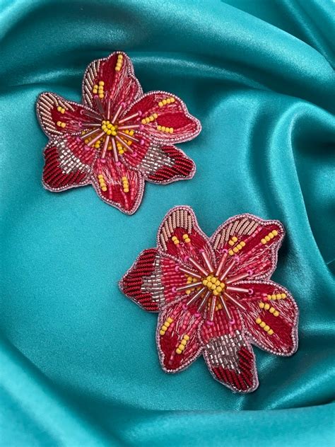 Beaded Earrings Flower Design for Women – Digital Dress Room