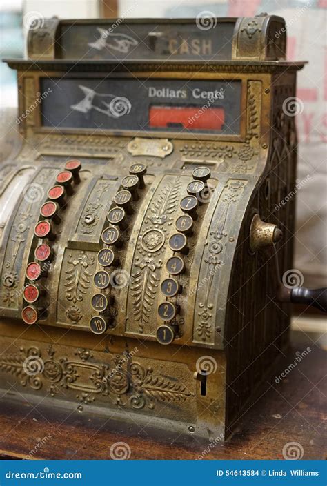 Closeup of Vintage Cash Register Editorial Stock Image - Image of ...