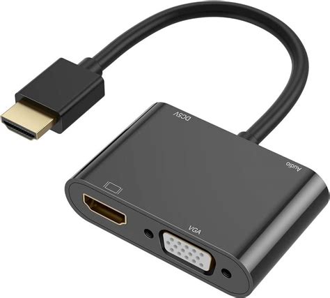 VOOCME TV-out Cable HDMI to VGA HDMI Adapter, Dual Display 4k HDMI to ...