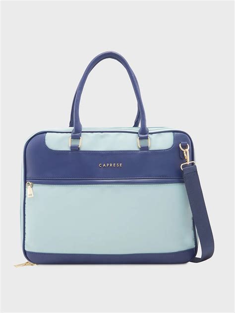 Buy Caprese Jasper Laptop Bag Large Sea Blue @ Rs.2799 | Caprese Bags ...