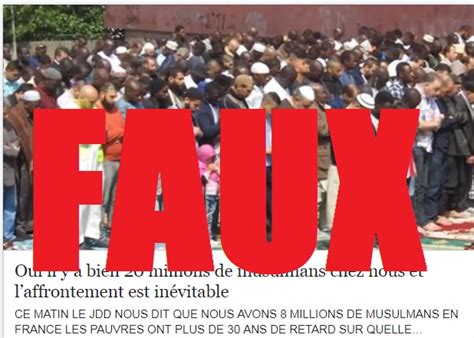 20 millions de musulmans en France ? Ils sont environ 4 fois moins ...