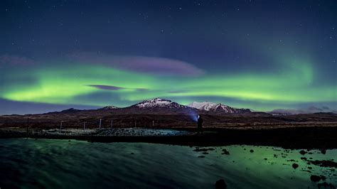 Download wallpaper 3840x2160 northern lights, aurora, silhouette ...