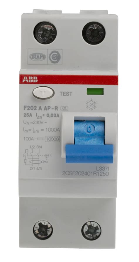 2CSF202401R1250 F202 A-25/0,03 AP-R ABB | ABB F200 RCCB, 25A, 2 Pole ...