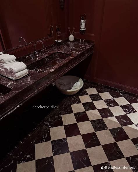 Pin by Brandeis on Home | Burgundy bathroom, Marble bathroom floor ...