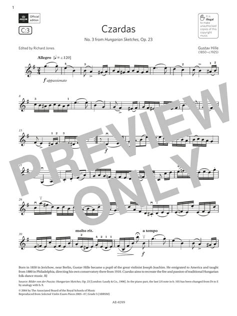 Czardas (Grade 5, C3, from the ABRSM Violin Syllabus from 2024) by ...