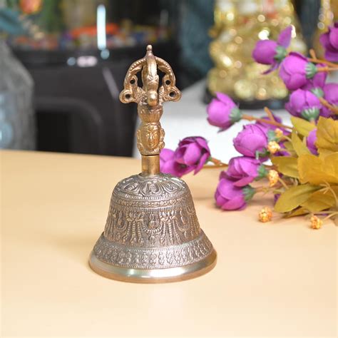 Shri Shri Handicraft Ashtadhatu Temple Bell Brass Ghanti for Home Big ...