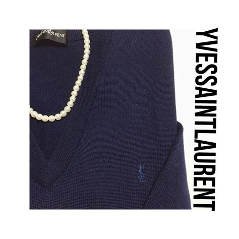 ysl tops knit イヴサンローラン ニット トップス ネイビー | AKUBI -アクビ-