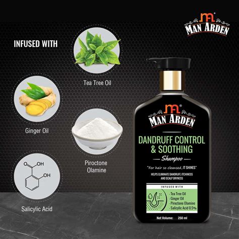 Buy MAN ARDEN DANDRUFF CONTROL & SOOTHING SHAMPOO HELPS ELIMINATE DANDRUFF SILICONE 250 ML ...