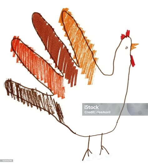 Child Drawing Turkey Hand Thanksgiving Stock Illustration - Download ...