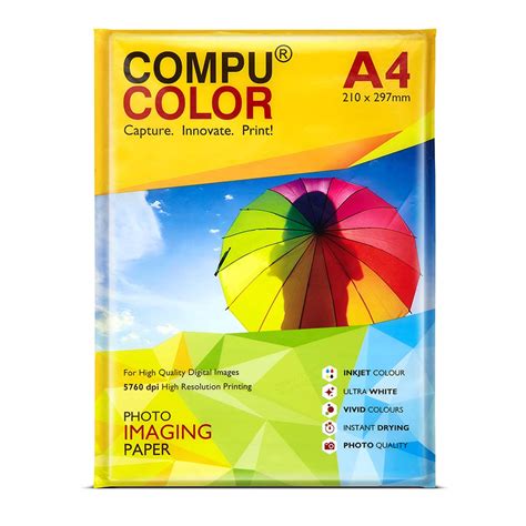 COMPUCOLOR - Ultra Lustre Photo Paper 250 GSM (A4 size, 20 Sheets, Pack ...