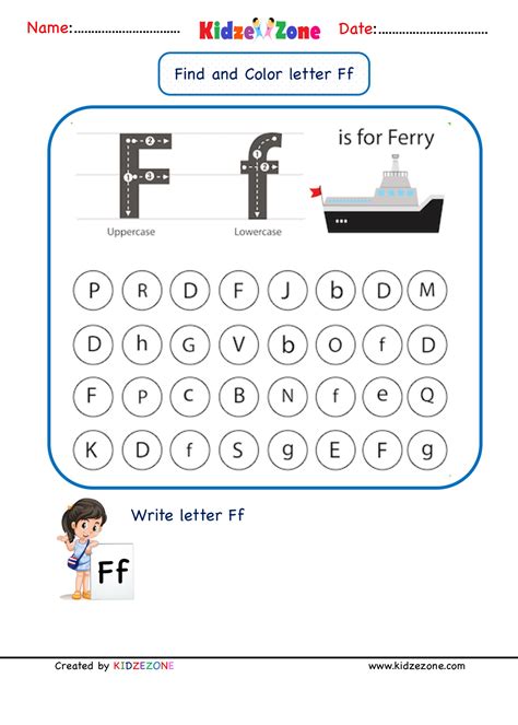 Kindergarten Letter Find and Color Worksheet