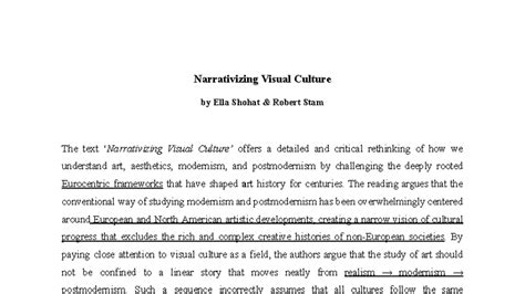 Narrativizing Visual Culture: A Critical Rethink of Art History - Studocu