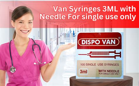 DISPO Van Syringes 3ML with Needle For single use only - Pack of 100 ...
