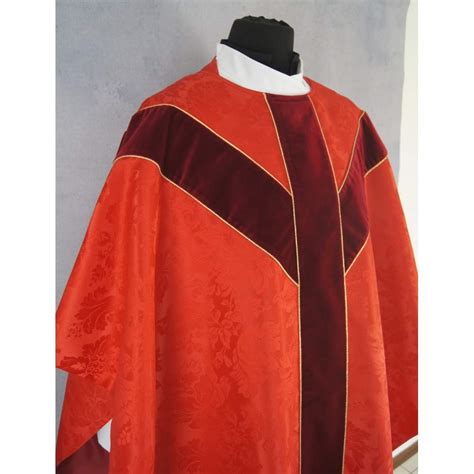Buy Vestment Red - Traditional Semi Gothic style Chasuble with a ...