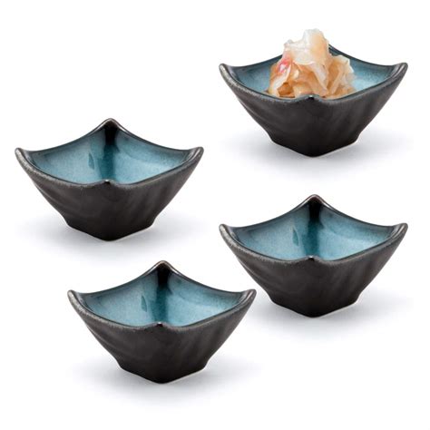 Buy Happy Sales HSSDB-BLUGRY1, Japanese Style Sauce Dish Dipping Bowls ...