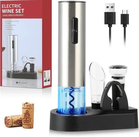 Amazon.com: Electric Wine Opener Set, One-Click Automatic Wine Opener ...