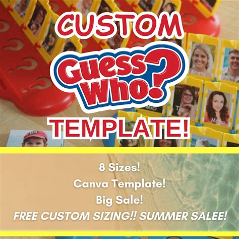 Custom Guess Who Game Template: Printable Editable Cards (canva) - Etsy