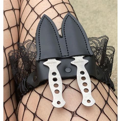 Buy leather & lace garter knife with satin stainless steel handle from ...