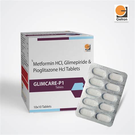 Glimcare P1 Tablets - Metformin HCI, Glimepiride & Pioglitazone Hcl ...