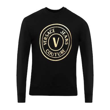 Buy Men Black Gold Emblem Printed Sweatshirt Online at The Collective ...