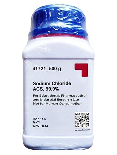 SRL Sodium Chloride ACS Grade, 99.9% Assay (Laboratory & Industrial Use ...
