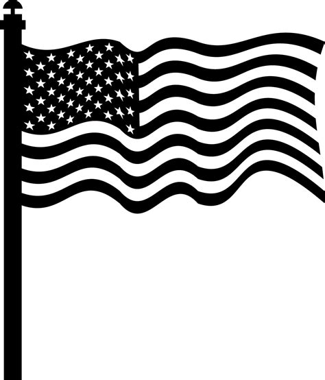 Free American Flag Clip Art Black And White, Download Free American ...