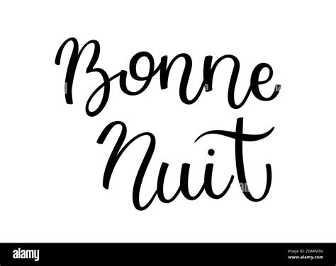 Hand lettering Good night. French letters. Template for card, poster ...