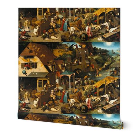 Bruegel - The Dutch Proverbs (1599) Wallpaper | Spoonflower