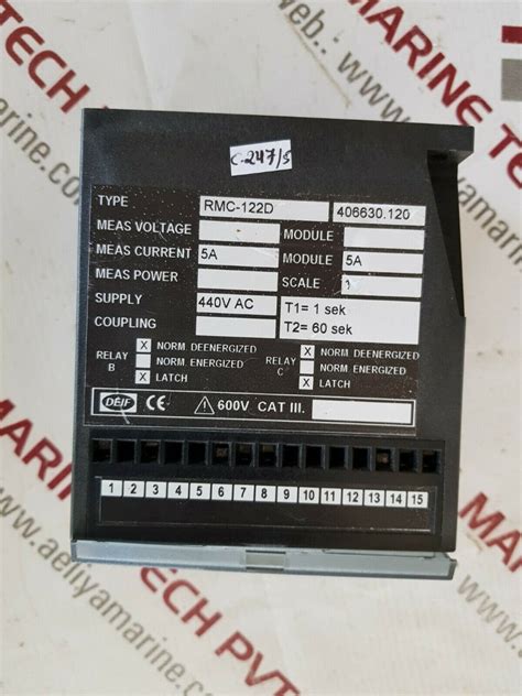 Deif Rmc-122D Short Circuit Relay 406630.120 440Vac 5A – Aeliya Marine