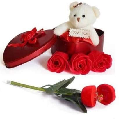VR CREATIVES Valentine Day Gift for Wife (Heart Shaped Box with Teddy ...