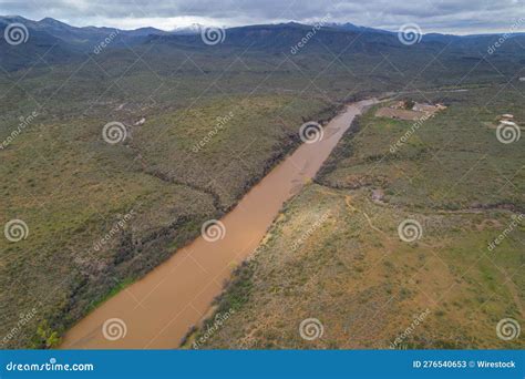 Tranquil Scene of the Agua Fria River Flowing Peacefully after a Winter ...