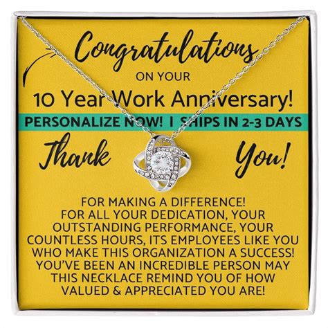 Happy 10th Work Anniversary Personalized 10 Year Job Service - Etsy