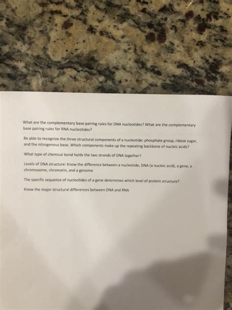 Solved What are the complementary base pairing rules for DNA | Chegg.com