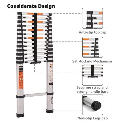 Buy Equal 18.5ft Finger Protect Aluminum Telescopic Ladder