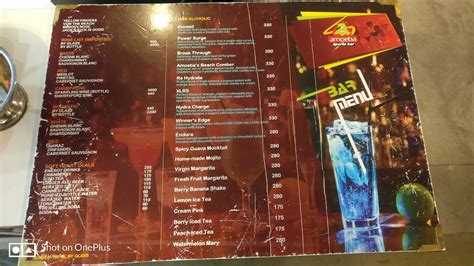 Menu at Amoeba Sports Bar, Bengaluru, ITPL Main Rd