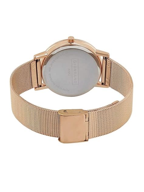 Giordano Brown Dial Analog Wrist Watch for Women with Stylish Mesh Ban