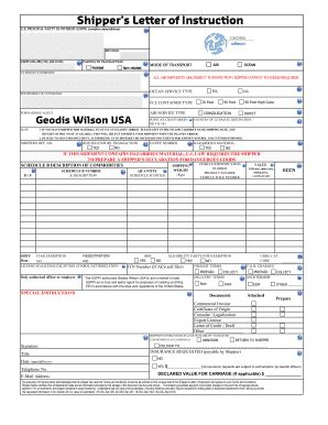 Shipper's Letter Of Instruction Geodis 2020-2025 - Fill and Sign ...