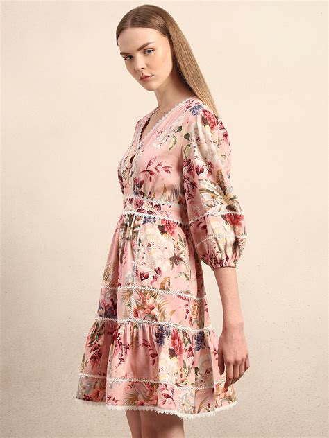 Floral Ruffle Mini Dress - VERO MODA