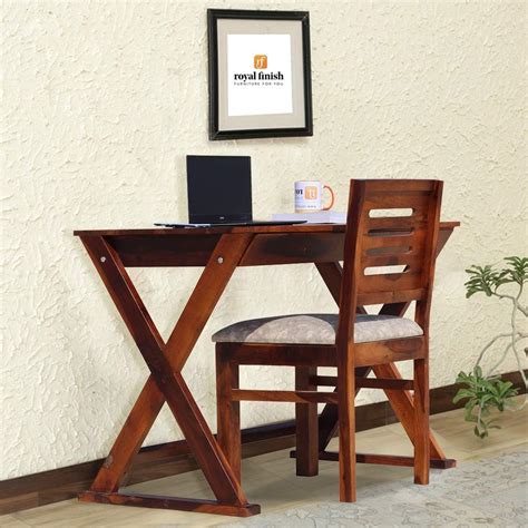 JB Art Wooden 2 Drawer Study Table with Cross Leg Design for Living ...