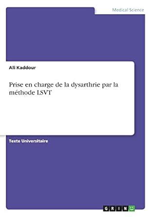 Buy Prise en charge de la dysarthrie par la méthode LSVT Book Online at ...