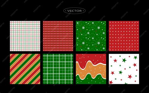 Vector set of christmas background patterns | Premium Vector