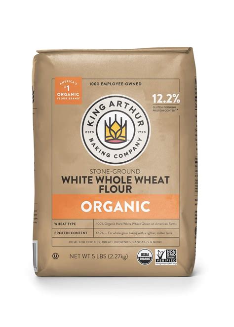Amazon.com : King Arthur, 100% Organic White Whole Wheat Flour, 100% ...