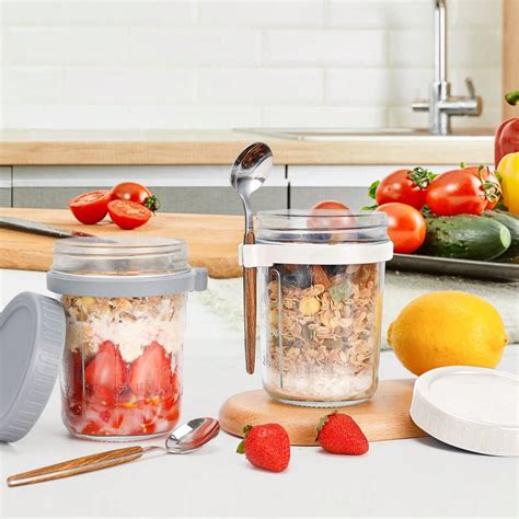 1pc 350ml Overnight Oats Jars, Parfait Cups Overnight Oats Containers ...