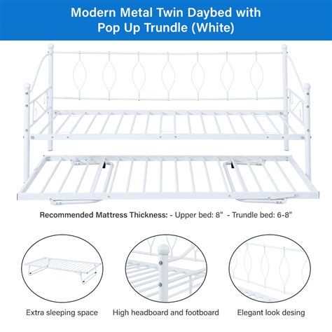 Buy Sesslife Metal Daybed with Trundle, Twin Size Daybed with ...