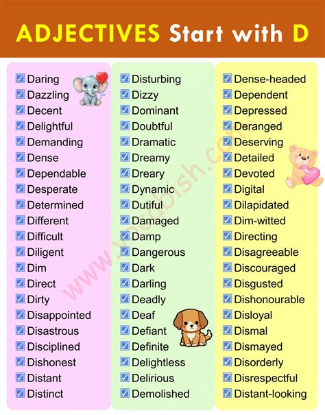 Adjectives that Start with D with Meanings and Examples in English ...