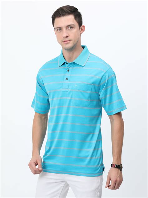 Classic Polo Mens Cotton Half Sleeves Striped Authentic Fit Polo Neck